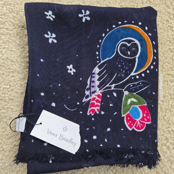 Vera Bradley Accessories - NWT Owls in Night Sky Scarf Vera Bradley Barn Owls